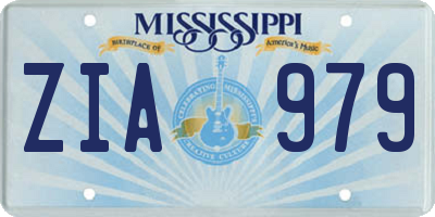 MS license plate ZIA979