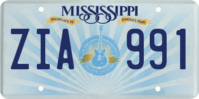 MS license plate ZIA991
