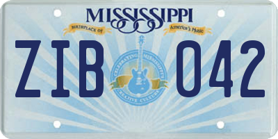 MS license plate ZIB042