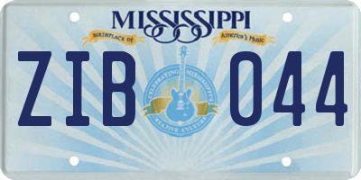 MS license plate ZIB044