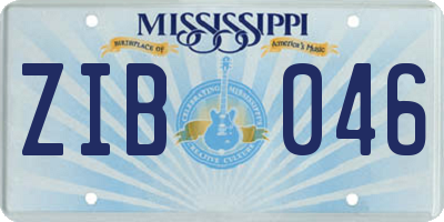 MS license plate ZIB046