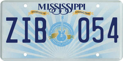 MS license plate ZIB054