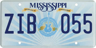 MS license plate ZIB055