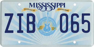 MS license plate ZIB065