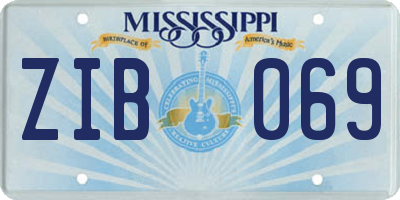 MS license plate ZIB069