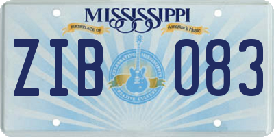 MS license plate ZIB083