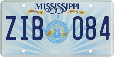 MS license plate ZIB084