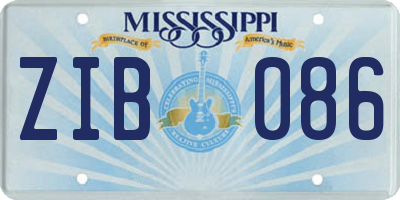 MS license plate ZIB086