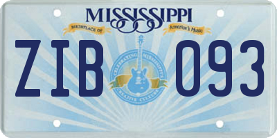 MS license plate ZIB093