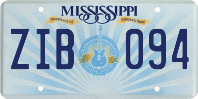 MS license plate ZIB094