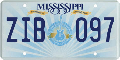 MS license plate ZIB097