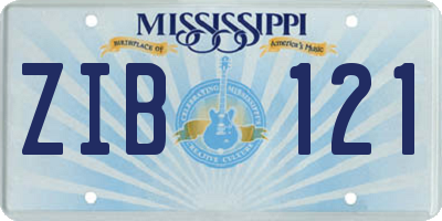 MS license plate ZIB121