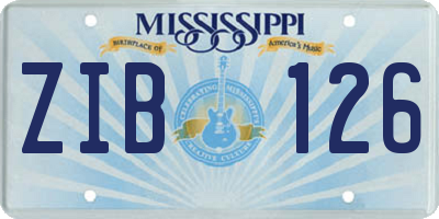 MS license plate ZIB126