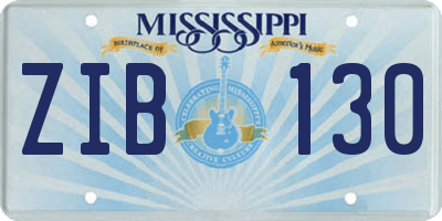 MS license plate ZIB130