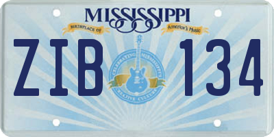 MS license plate ZIB134