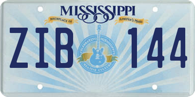 MS license plate ZIB144