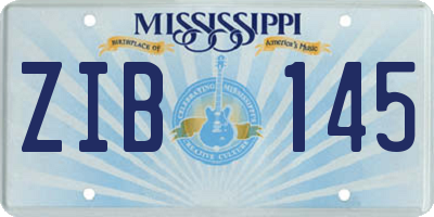 MS license plate ZIB145