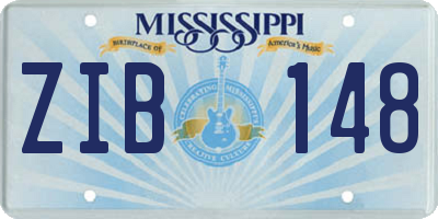 MS license plate ZIB148