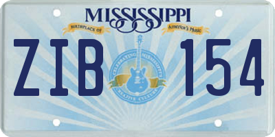 MS license plate ZIB154