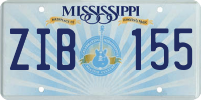 MS license plate ZIB155