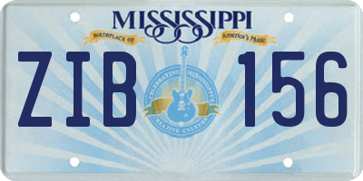 MS license plate ZIB156