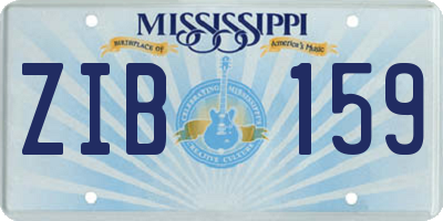 MS license plate ZIB159