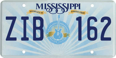 MS license plate ZIB162