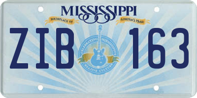 MS license plate ZIB163