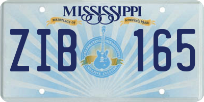 MS license plate ZIB165