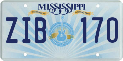 MS license plate ZIB170