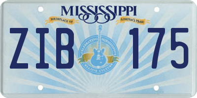 MS license plate ZIB175