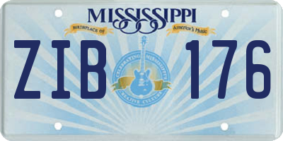 MS license plate ZIB176