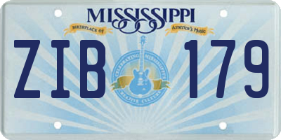 MS license plate ZIB179