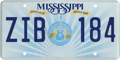 MS license plate ZIB184
