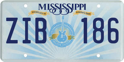 MS license plate ZIB186
