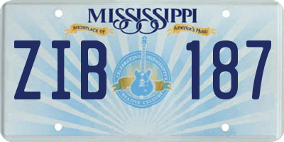 MS license plate ZIB187