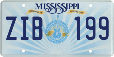 MS license plate ZIB199