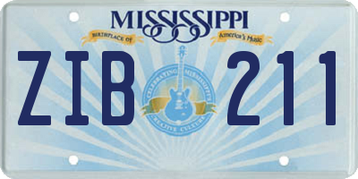 MS license plate ZIB211