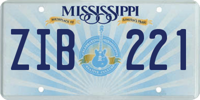 MS license plate ZIB221