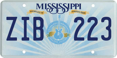 MS license plate ZIB223