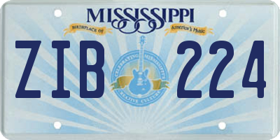 MS license plate ZIB224