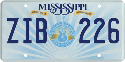 MS license plate ZIB226