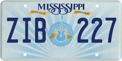 MS license plate ZIB227