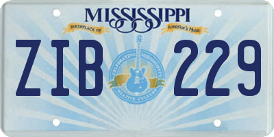 MS license plate ZIB229