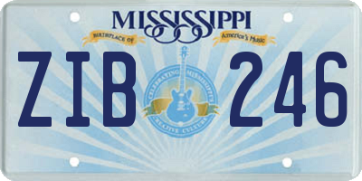 MS license plate ZIB246