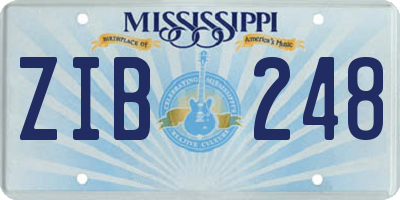 MS license plate ZIB248