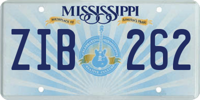 MS license plate ZIB262