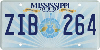 MS license plate ZIB264