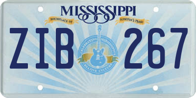 MS license plate ZIB267