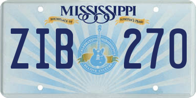 MS license plate ZIB270